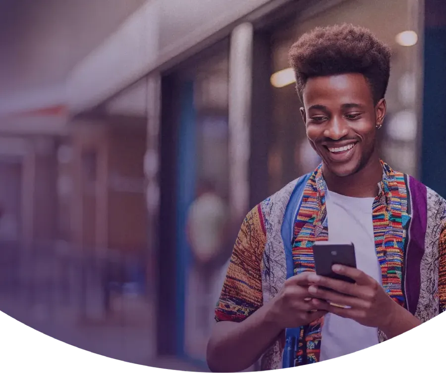 Customer paying with a mobile phone